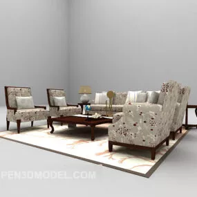 European Sofa Vintage Style 3d model