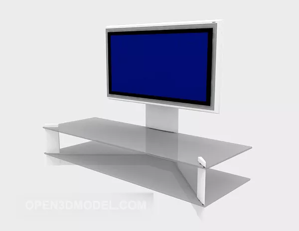 Display Lcd Tv With Glass Stand 3d model Display Lcd Tv With Glass Stand 3d model