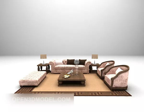 Modern Sofa With Carpet 3d model Modern Sofa With Carpet 3d model