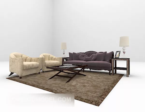 European Sofa Retro Set 3d model European Sofa Retro Set 3d model