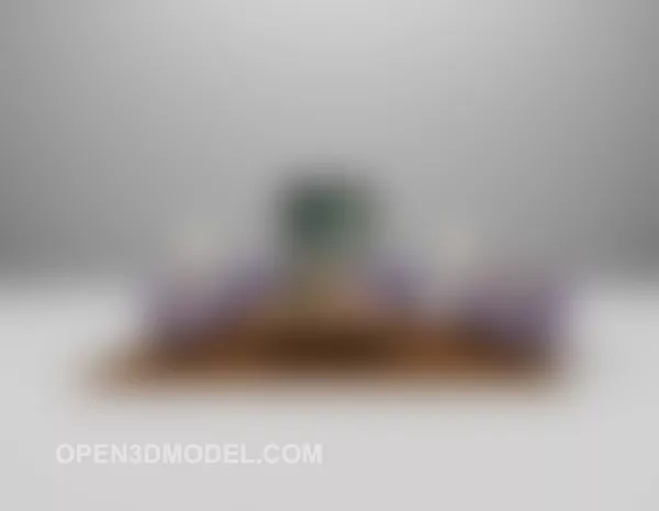Purple Wood Sofa Vintage Carpet 3d model Purple Wood Sofa Vintage Carpet 3d model