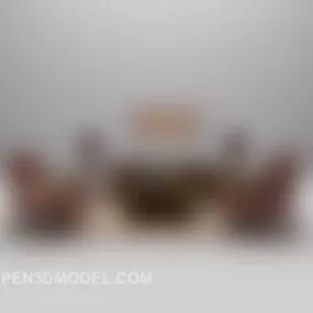 Chinese Style Sofa Wooden Chair 3d model