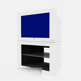 Tv White Case With Stand 3d model