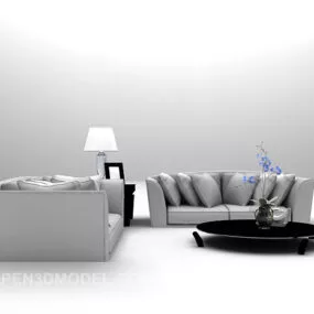 Combination Modern Grey Sofa 3d model
