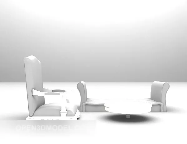 Home White Sofa Furniture 3d model Home White Sofa Furniture 3d model
