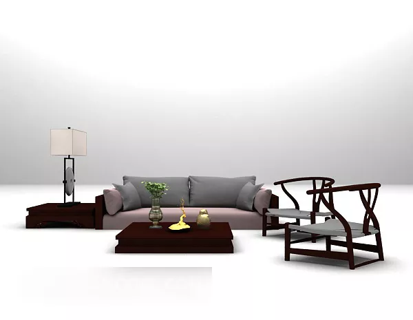 Chinese Sofa Table With Lamp 3d model Chinese Sofa Table With Lamp 3d model