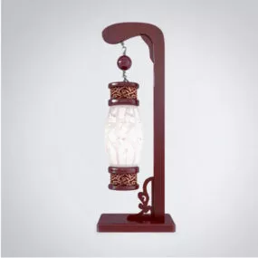 Wood Table Lamp Chinese Style 3d model
