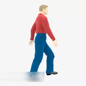 Red Shirt Men 3d model