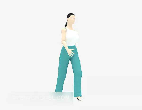 Lowpoly Walking Lady Character 3d model Lowpoly Walking Lady Character 3d model