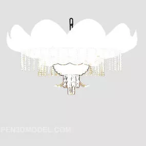 White Chandelier Classic Shade 3d model