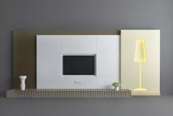 Modern Style Tv Wall With Lamp 3d model Modern Style Tv Wall With Lamp 3d model