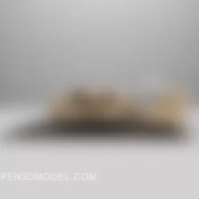 Modern Beige Sofa Combination Furniture Set 3d model
