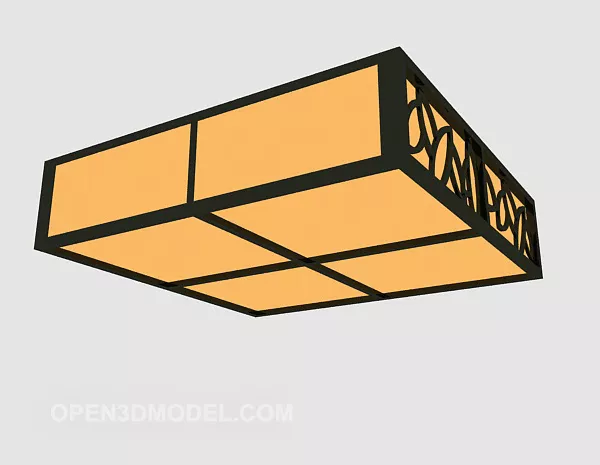Chinese Rectangular Chandelier 3d model Chinese Rectangular Chandelier 3d model
