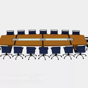 Long Conference Table Chair 3d model