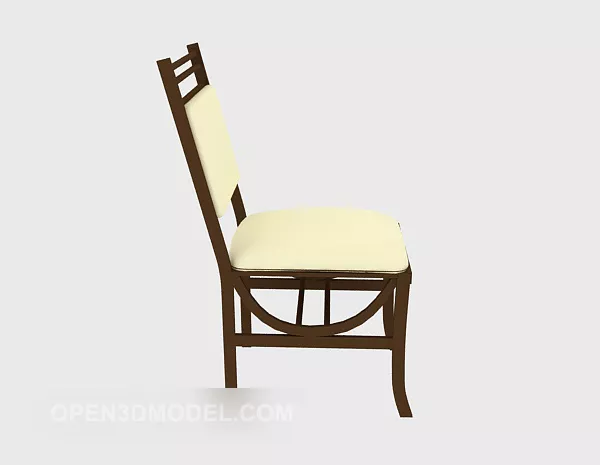 Wood Chair Yellow Pad Top 3d model Wood Chair Yellow Pad Top 3d model