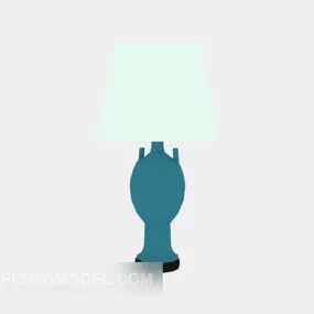 Lowpoly Blue Table Lamp 3d model