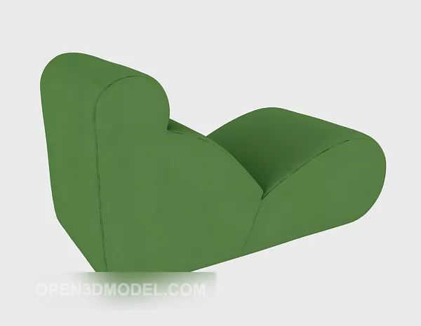 Green Single Sofa Fabric 3d model Green Single Sofa Fabric 3d model