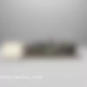 Low Sofa Carpet Combination Furniture 3d model