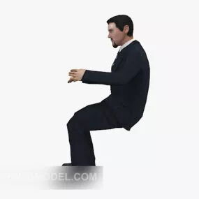 Sitting Business Men Character 3d model