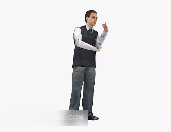 Talking Business Men Character 3d model Talking Business Men Character 3d model