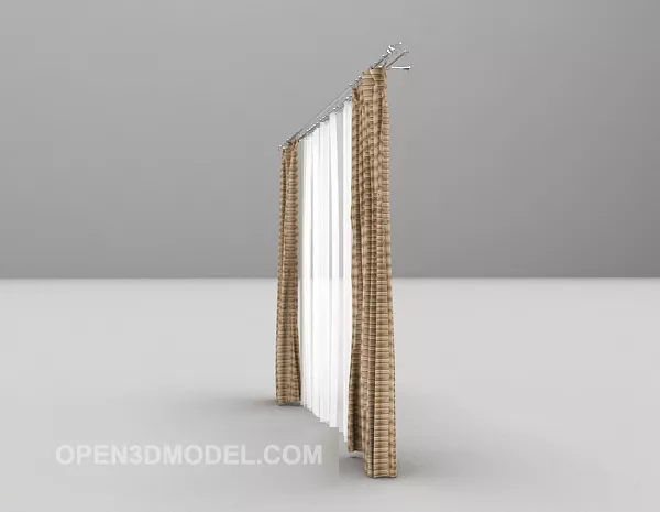 Windows Fabric Curtain 3d model Windows Fabric Curtain 3d model