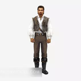 European Men Vintage Character 3d model