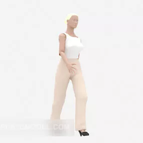 White Shirt Girl 3d model
