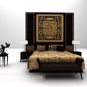 Furuniture European Classic Double Bed 3d model