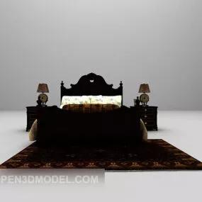 Furuniture European Luxury Double Bed 3d model