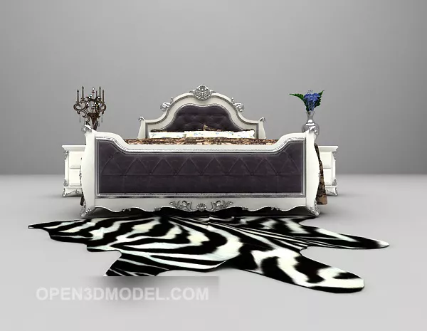 European Bed Witn Animal Fur Carpet 3d model European Bed Witn Animal Fur Carpet 3d model