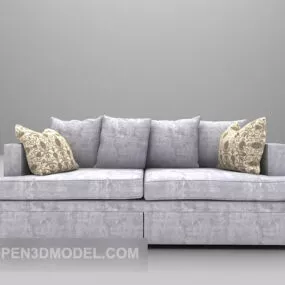 Grey Fabric Multiplayer Sofa 3d model