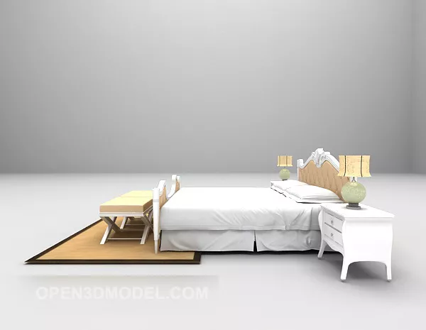 Modern Nightstand Curved Edge 3d model