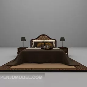 Hotel Brown Bed 3d model