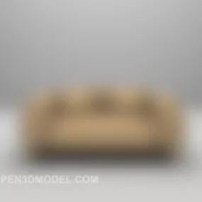 Yellow Double Sofa Furniture 3d model