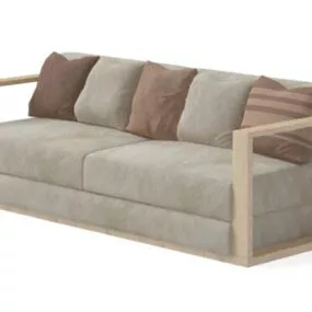 Multiplayer Beige Fabric Sofa Furniture 3d model