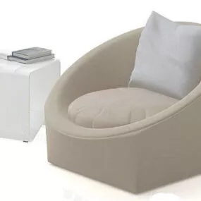 Single Round Sofa Furniture 3d model