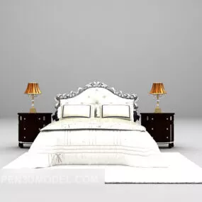 White European Bed Hotel Furniture 3d model