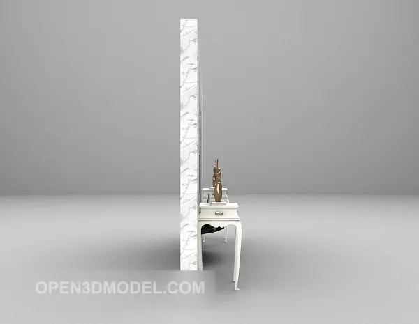 White Stone Background Wall Furniture 3d model White Stone Background Wall Furniture 3d model