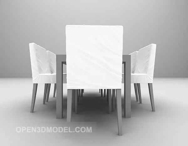 Modern White Table And Chair Furniture 3d model Modern White Table And Chair Furniture 3d model