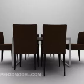 Home Table And Chair Combination Furniture 3d model