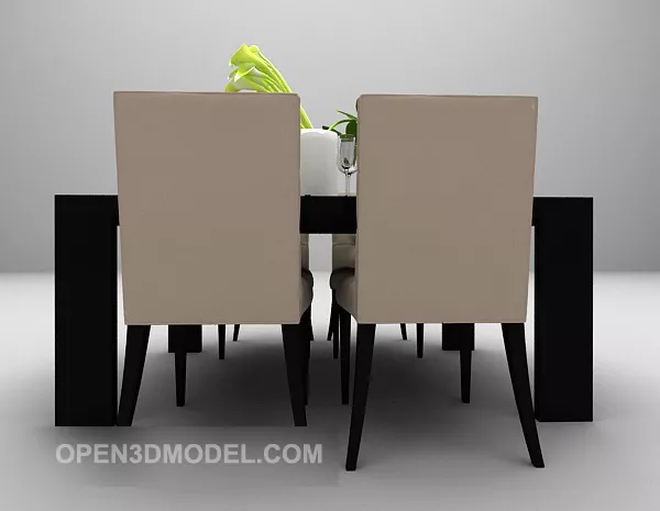 Brown Table And Chair Wooden Furniture 3d model Brown Table And Chair Wooden Furniture 3d model