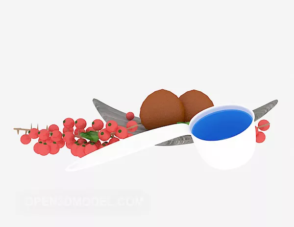 High Cup With Plate 3d model