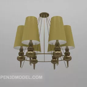 Antique Brass Chandelier Furniture 3d model