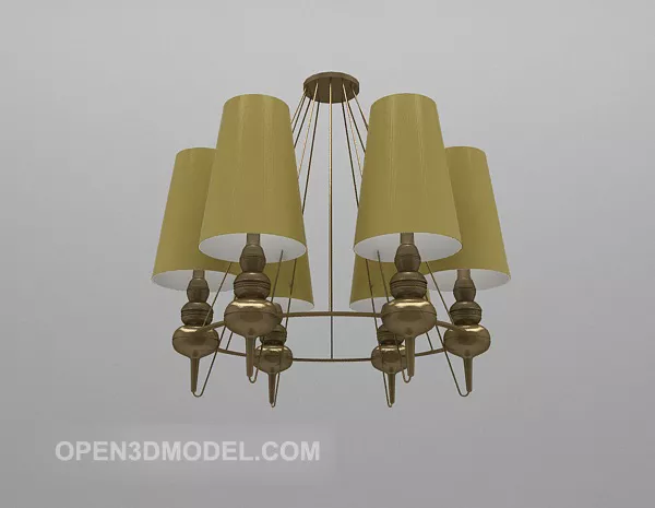 Antique Brass Chandelier Furniture 3d model Antique Brass Chandelier Furniture 3d model