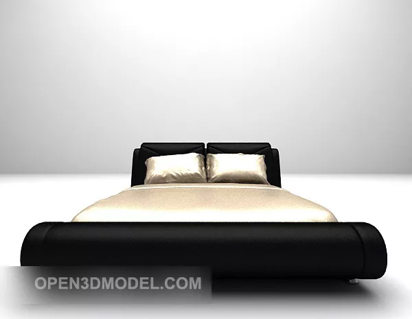 Leather Bed Simple Furniture 3d model Leather Bed Simple Furniture 3d model