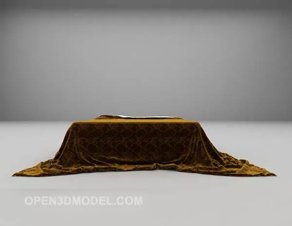 Brown Velvet Double Bed Furniture 3d model Brown Velvet Double Bed Furniture 3d model