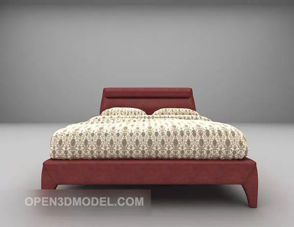 Double Bed Vintage Pattern V1 3d model Double Bed Vintage Pattern V1 3d model