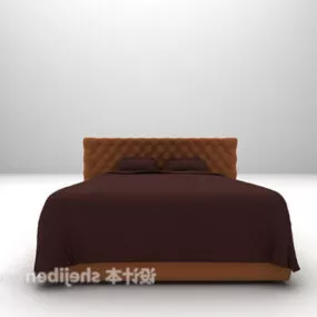 Modern Velvet Bed Furniture 3d model