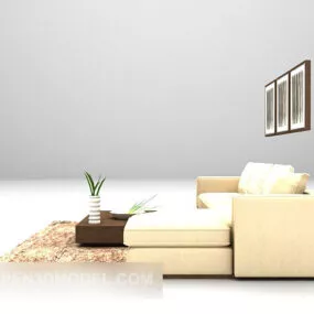 Combination Yellow Sofa Furniture 3d model