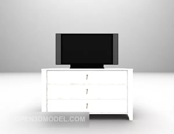 White Tv Cabinet Furniture V1 3d model White Tv Cabinet Furniture V1 3d model